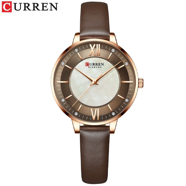 CURREN Watch for Women Luxury Casual Clock Leather Quartz Brandes Ladies Wristwatches Fashion Zegarki 2021