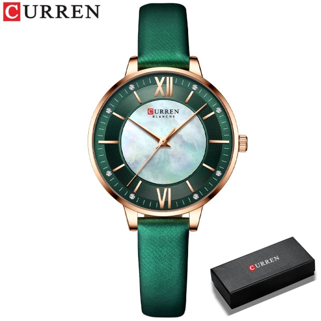 CURREN Watch for Women Luxury Casual Clock Leather Quartz Brandes Ladies Wristwatches Fashion Zegarki 2021