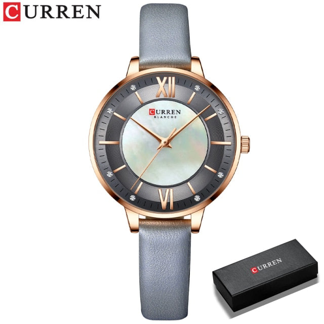 CURREN Watch for Women Luxury Casual Clock Leather Quartz Brandes Ladies Wristwatches Fashion Zegarki 2021
