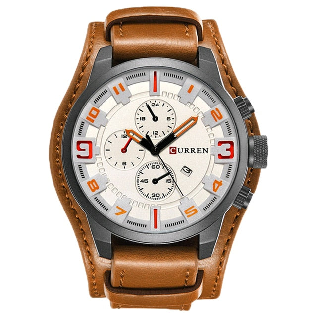 Top Luxury Brand CURREN 8225 Quartz Mens Watches Fashion Leather Strap Men Watch Casual Date Sport Military Male Clocks часы