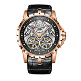 OBLVLO Top Brand Luxury Design Transparent Hollow Skeleton Men Watches Stainless Steel Tourbillon Automatic Men Watches RM-E