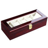 PMS LUXURY WOODEN WATCH BOX WITH GLASS TOP